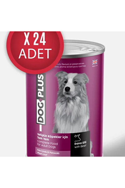 DogPlus Pate Dana Etli Yetişkin Köpek Konserve Yaş Mama 395 Gr x 24 Adet