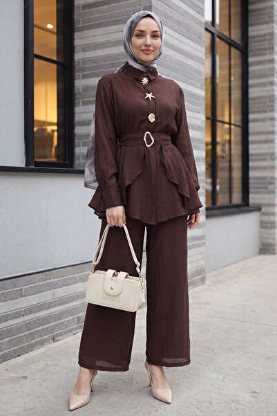 Modamorfo Lined Cupra Suit with Elastic Waistband, Belt, Pockets and Trousers...