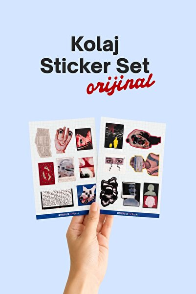 Genel Markalar Sürreal Kolaj Sticker Seti – 16’lı