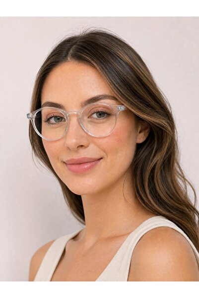 MİSE Transparent Glass Oval Glasses Unisex New Season