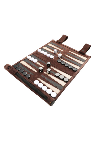 Choice Brown Portable Backgammon Storage Bag Travel Set with Lightweight Fold...