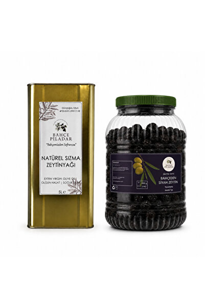 Ekonomik Paket 1 – Olgun Hasat Natürel Sızma Zeytinyağı 5 Lt + Yuvarlama Siyah Zeytin 3 Kg