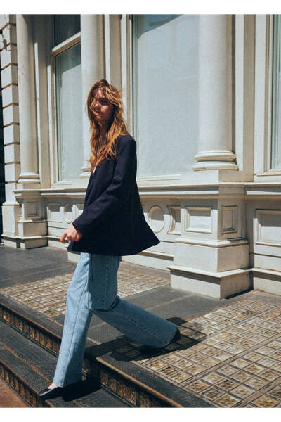 Mango Teen Çizgili blazer ceket