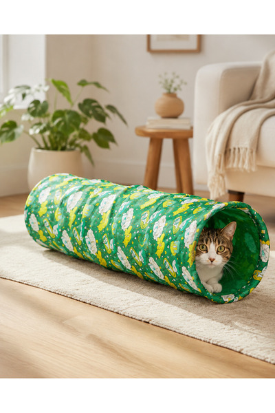 Miyav Purple Color Cat Play Tunnel 125 cm Foldable and Durable Long Cat Tunnel