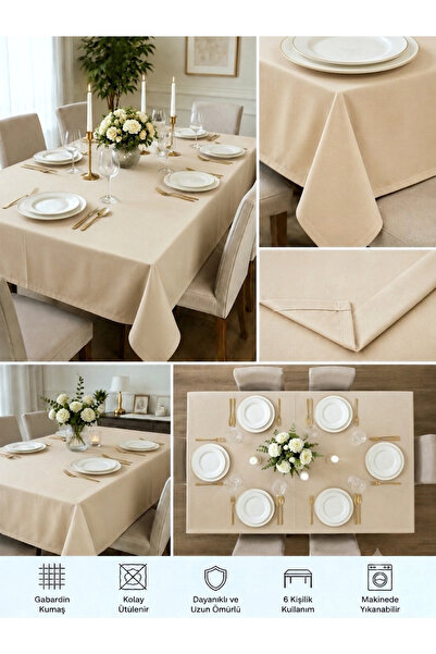 Life Line Plain Tablecloth |   Stylish and Simple Dining Table Cover |   Livi...