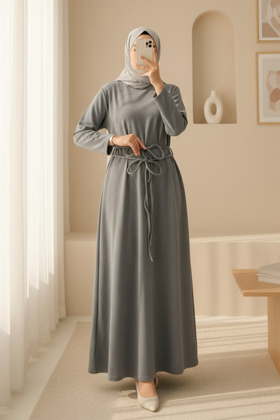 Modamorfo Buy Draped Pairs Lace-Up Thessaloniki Long Dress -Grey