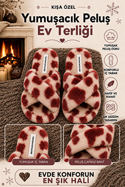 Behtah Kundura Fluffy Cross Model Women's House Slippers Girls House Slippers...