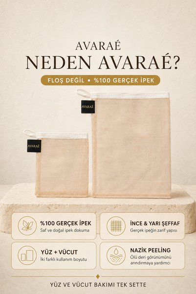 Avaraé Set of 2 100% Pure Silk Scrubbing Pouches – Face Scrubbing Pouch + Body Scrubbing Pouch, Exfoliating Hammam Scrubbing Pouch
