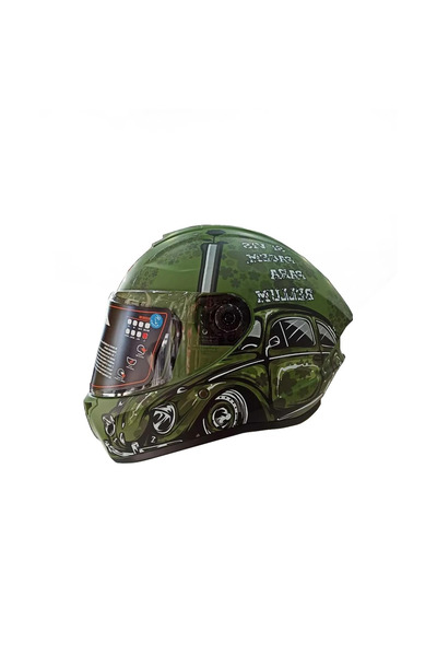 AXXIS Kapalı Kask Draken Iron Peace Solıd Mat Yeşil SMALL