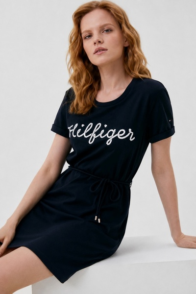 Tommy Hilfiger Puff Print Rope Knee Jersey Dress