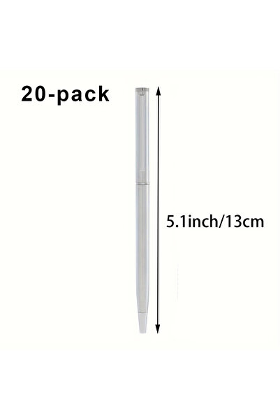 Choice black 20-pack 5/10/20Pcs Stainless Steel Ballpoint Pens, Silver Metal ...