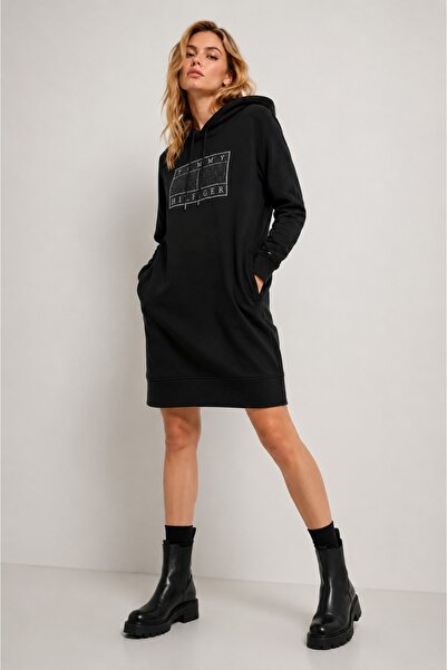 Tommy Hilfiger Lurex Box - Short Hooded Th Reg Dress