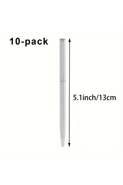 Choice black 10-pack 5/10/20Pcs Stainless Steel Ballpoint Pens, Silver Metal ...