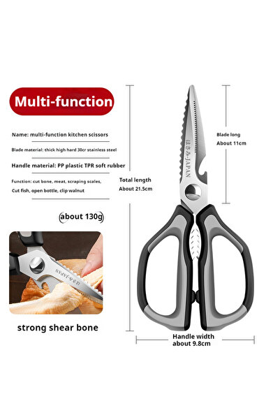 Choice B Stainless steel kitchen Scissors Black Titanium Chicken Bones Scisso...