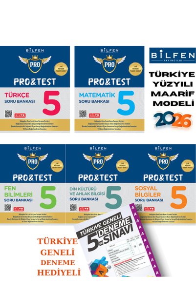 Bilfen Yayıncılık Bilfen 5.sınıf 5li Pro&test Soru Bankası Seti (m-t-f-s-d)