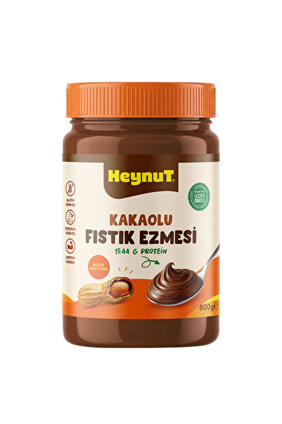HEYNUT Şeker İlavesiz Kakaolu Fıstık Ezmesi (Hurma ile Tatlandırılmış) 800 g ...