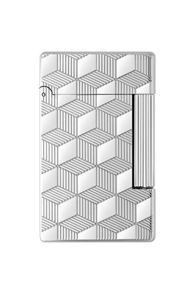 S.T. Dupont Initial Guilloche Gümüş Düz İşlemeli Puro Çakmağı 20840 - TR7474