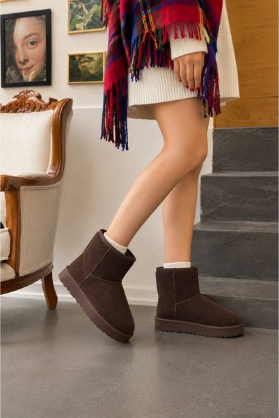 WEB SHOES Kadın Kalın Taban İçi Tüylü TAM BOT