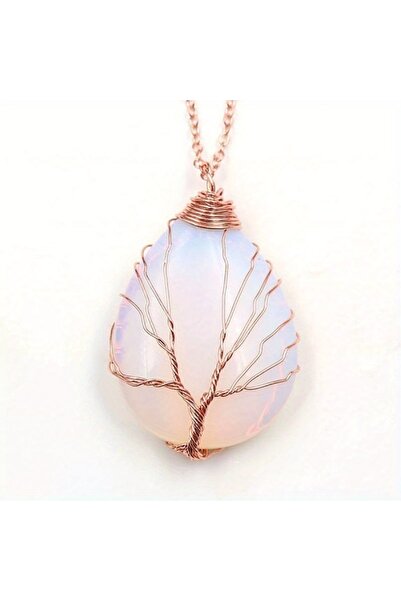 Choice Gold Opal Tree of Life 7 Chakra Natural Gemstone Necklace Crystal Ener...