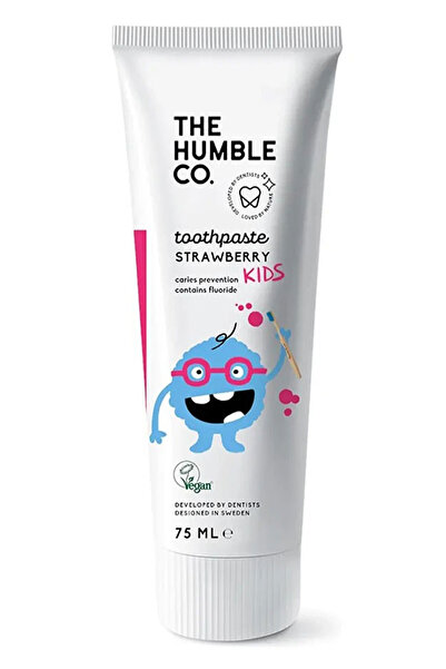The Humble Co. Toothpaste Kids Strawberry 75 Ml Çocuklar için Çilek Aromalı D...