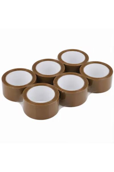 EVOBOX Pachet: 6 bucăți bandă adezivă, 48 mm/60 metri, Maro