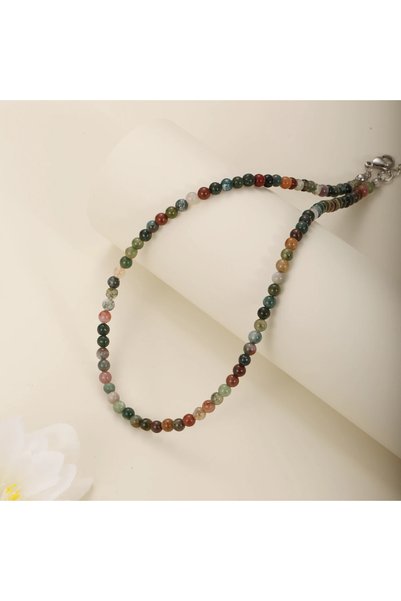 Choice S2-921-India Onyx قطعة واحدة 4 مم قلادة من حجر الأمازونيت الطبيعي للنس...