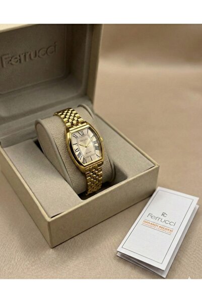 Ferrucci Milano Women's Wristwatch Gold Steel Oval Case Quartz 26-30 mm