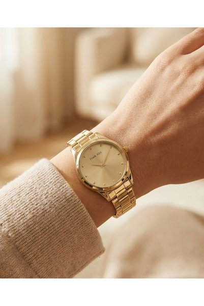 Frank Alex Women's Wristwatch Gold Steel 31-34 mm Quartz Mineral Glass