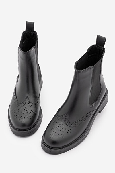 Marjin Damenstiefel aus echtem Leder mit elastischem Seitenband, Alltagsstief...