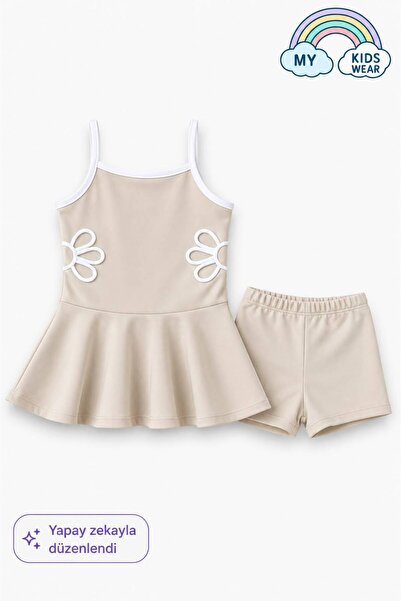My Kids Wear Girl's Waiter Boy Swimsuit with Embroidery Detail, Ages 5-14, 12594