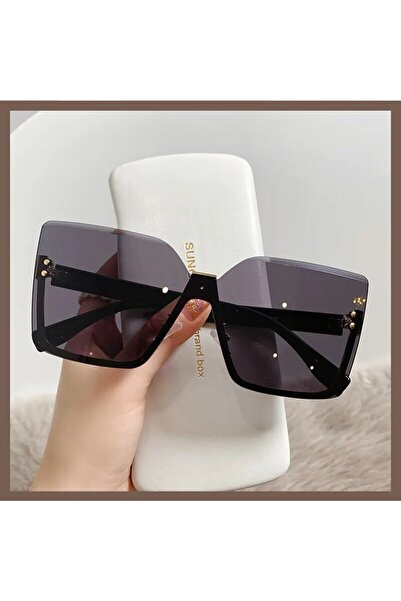 Choice Black-black New European And American Style Half-frame Metal Sunglasse...