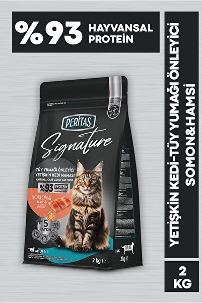PERİTAS Signature Somonlu Yetişkin Tüy Yumağı Önleyici Kedi Maması 2 KG