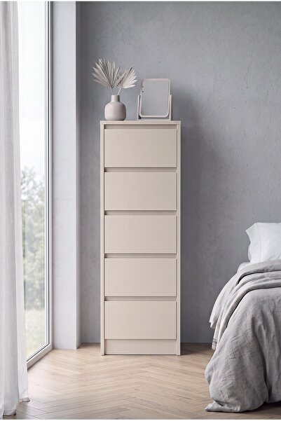 SARMOBİ Nolm 5 Çekmeceli Yüksek Şifonyer/Çamaşırlık Y:122 D:40 G:40