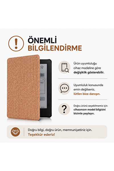 Amazon Kindle Paperwhite 4 - 10. Nesil 2018 Kitap Okuyucu Kılıfı Kahve
