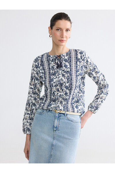 LC Waikiki Alita city blouse with tie collar pattern - the alita city difference