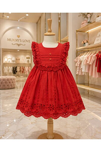 Caramell Girl's Gilet Dress and Hat - 100% Natural Cotton - Pomegranate Flower
