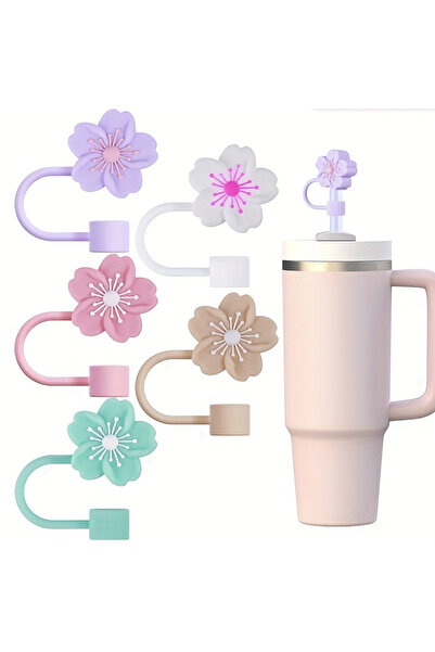 Choice 5Pcs cherry blossom 5PCS Hat Straw Covers for Stanley Cups Cherry Blos...