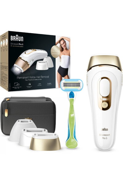Braun laser, Silk-expert Pro 5 IPL PL5243, Alb/Auriu