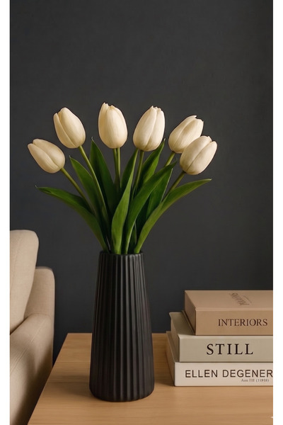Mergen Art Vază decorativă cu dungi 17 cm Design modern pentru casă, elegantă...