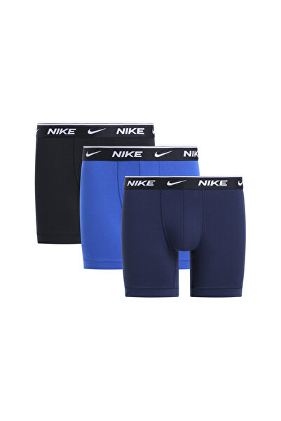 Nike Erkek Marka Logolu Günlük Kullanıma Uygun Lacivert-Mavi-Siyah Boxer