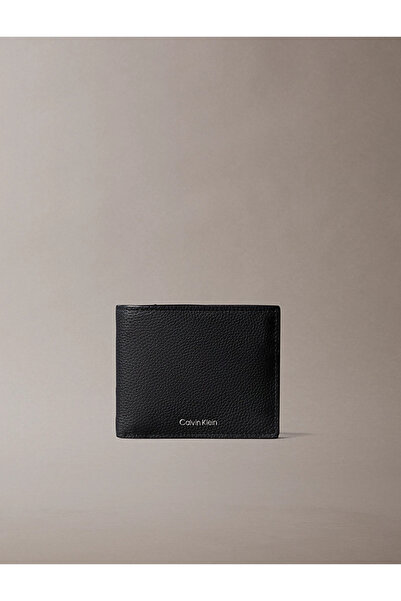 Calvin Klein Men's Foil Emboss Ew Bill Fold W Coin Men's Wallet Black Black