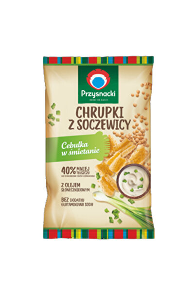 PRZYSNACKI Chipsuri din linte Przysnacki, gust ceapa si smantana, 80g, 40% ma...