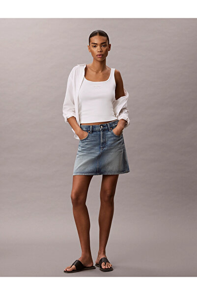 Calvin Klein Women's Brand Logo White Bodysuit Suitable for Daily Use