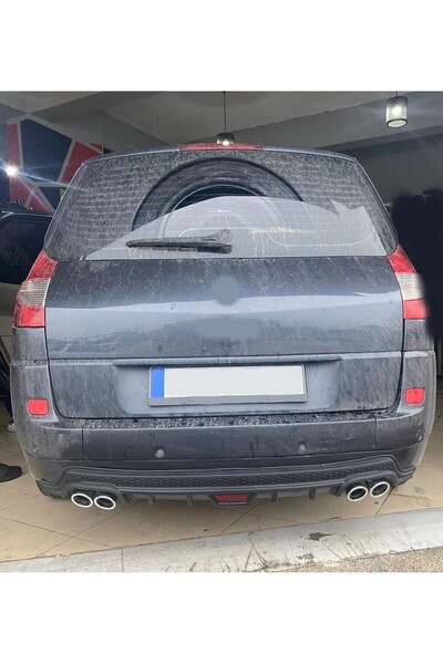 OTO H.İ.T. RENAULT SCENİC 2 UYUMLU BODY KİT DİFÜZÖR 4 ÇIKIŞ YUVARLAK SİYAH MO...