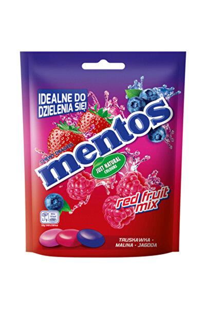 Mentos Red Fruit Mix, 160g, gust fructe de padure, set