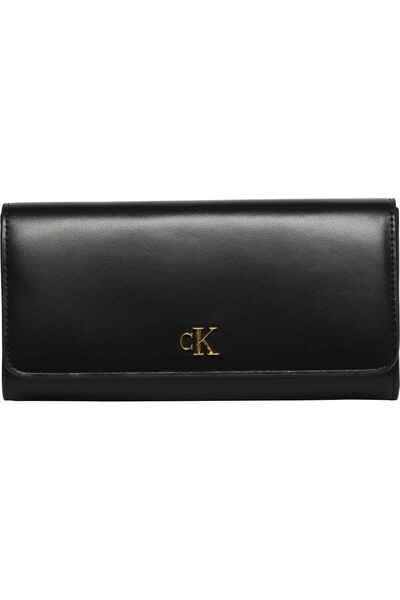 Calvin Klein Women's Black Wallet with Brand Logo, Suitable for Daily Use