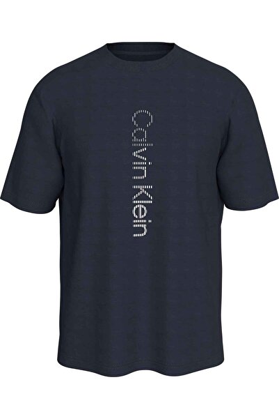 Calvin Klein Erkek Regular Fit Yuvarlak Yakalı Logo Detaylı Kısa Kollu Lacive...