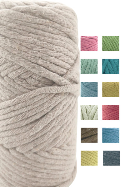 Chibago 3 mm Pamuk Makrome İpi Bej 250 Gr 70 Metre -