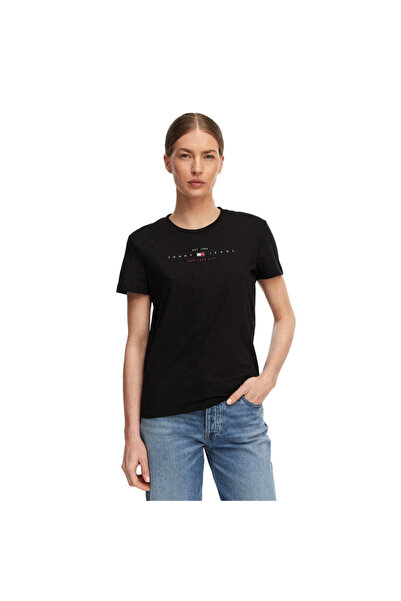 Tommy Hilfiger Women's Black T-Shirt with Brand Logo, Suitable for Daily Use