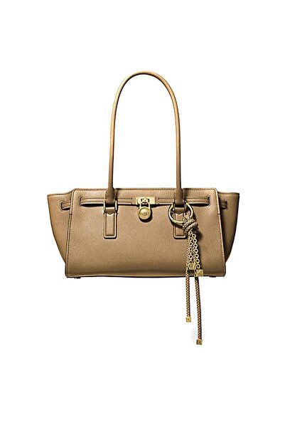 Michael Kors Women's Stylish Beige Shoulder Bag with Brand Logo Charm Accesso...